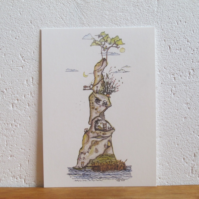 Zartes Inselaquarell