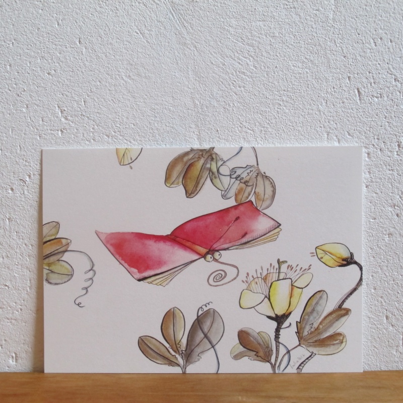 Buch als Schmetterling dargestellt