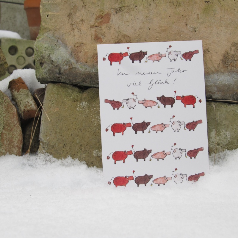 Silvester-Postkarte, Neujahrs-Postkarte