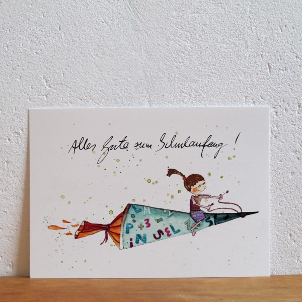Schulanfang Postkarte